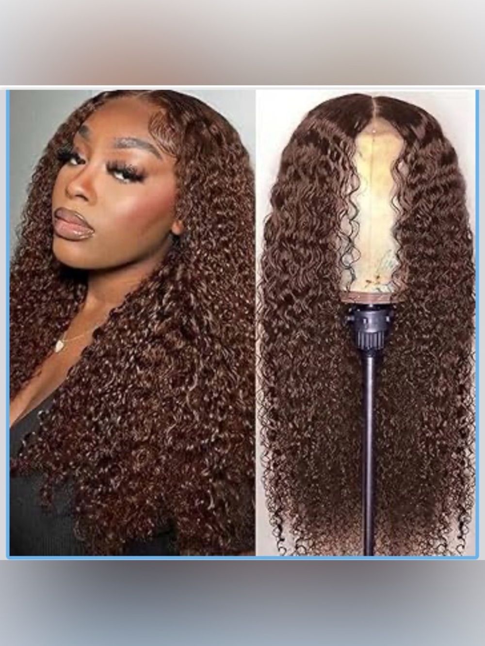 13×6 Lace Front Wigs Human Hair Chocolate Brown Water WaveTransparent 14INCH